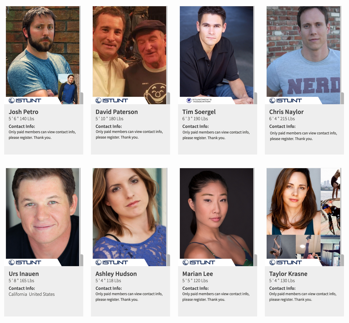 Josh Petro, David Paterson, Tim Soergel, Chris Naylor, Urs Inauen, Ashley Hudson, Marian Lee, Taylor Krasne